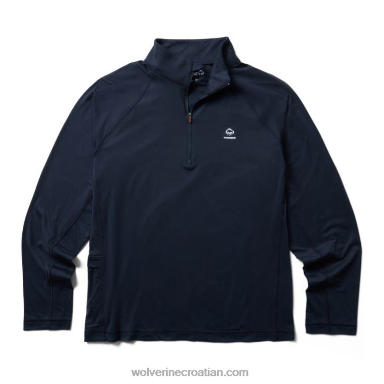 muškarci zaštita od sunca eco 1/2 zip R6LL8311 Wolverine tamna mornarica - Slika 1