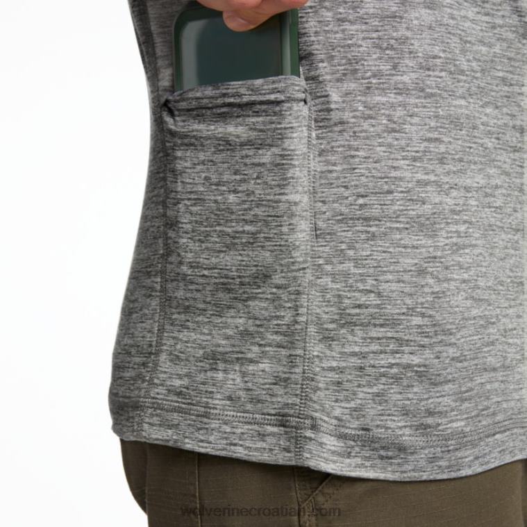 muškarci zaštita od sunca eco 1/2 zip R6LL8312 Wolverine gunmetal heather - Slika 4