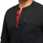 muškarci guardian pamuk dugih rukava henley R6LL8253 Wolverine crno - Slika 4